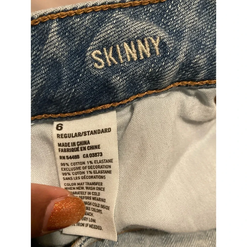 American Eagle Outfitters Womens‎ Size 6 Distressed Jeans Blue Stretch Denim